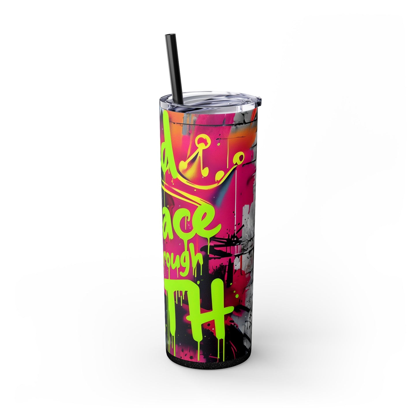 'Saved by Grace through Faith' Skinny Tumbler with Straw - 20oz