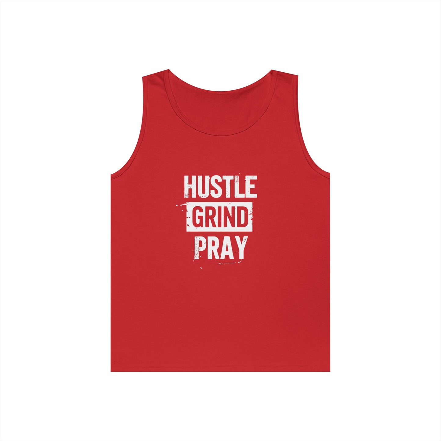 Hustle Grind Pray Tank Top - Unisex Heavy Cotton Workout Shirt