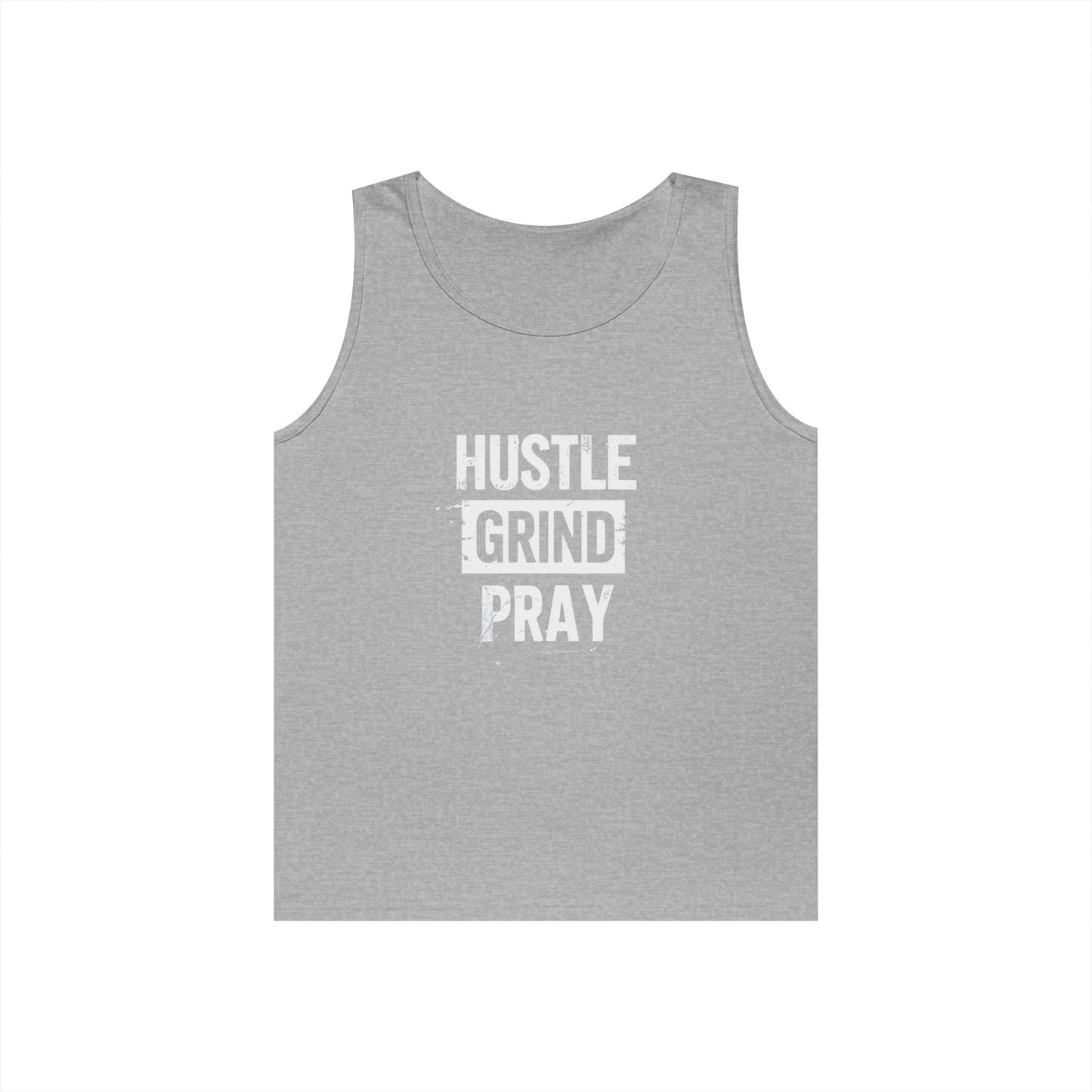 Hustle Grind Pray Tank Top - Unisex Heavy Cotton Workout Shirt