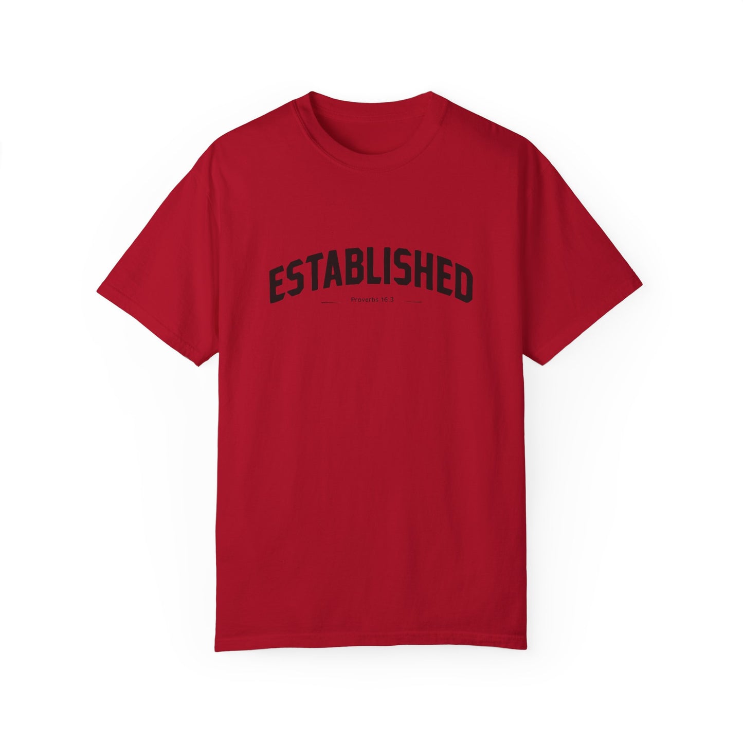 Established Proverbs 16:3 - Unisex Garment-Dyed T-Shirt