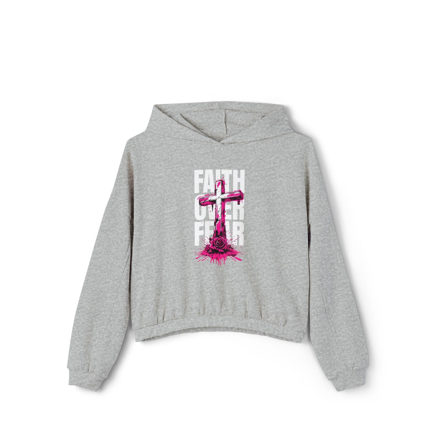 Faith Over Fear Women's Cinched Bottom Hoodie Pullover