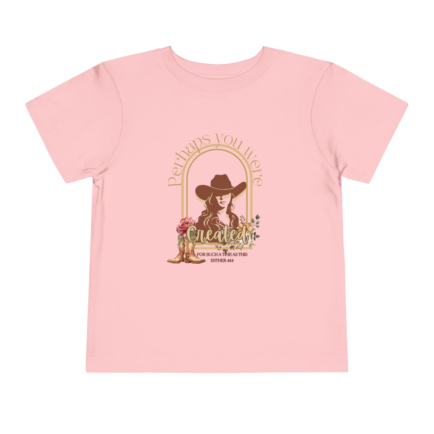 'Esther's Arise' - Toddler Short Sleeve Tee - 'Created for Such a Time as This' Vintage Cowgirl Design