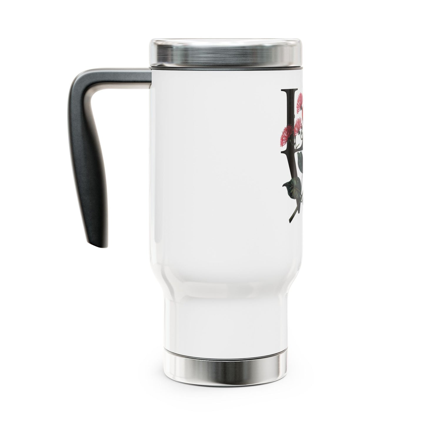 'LOVE' Stainless Steel Travel Mug with Handle, 14oz