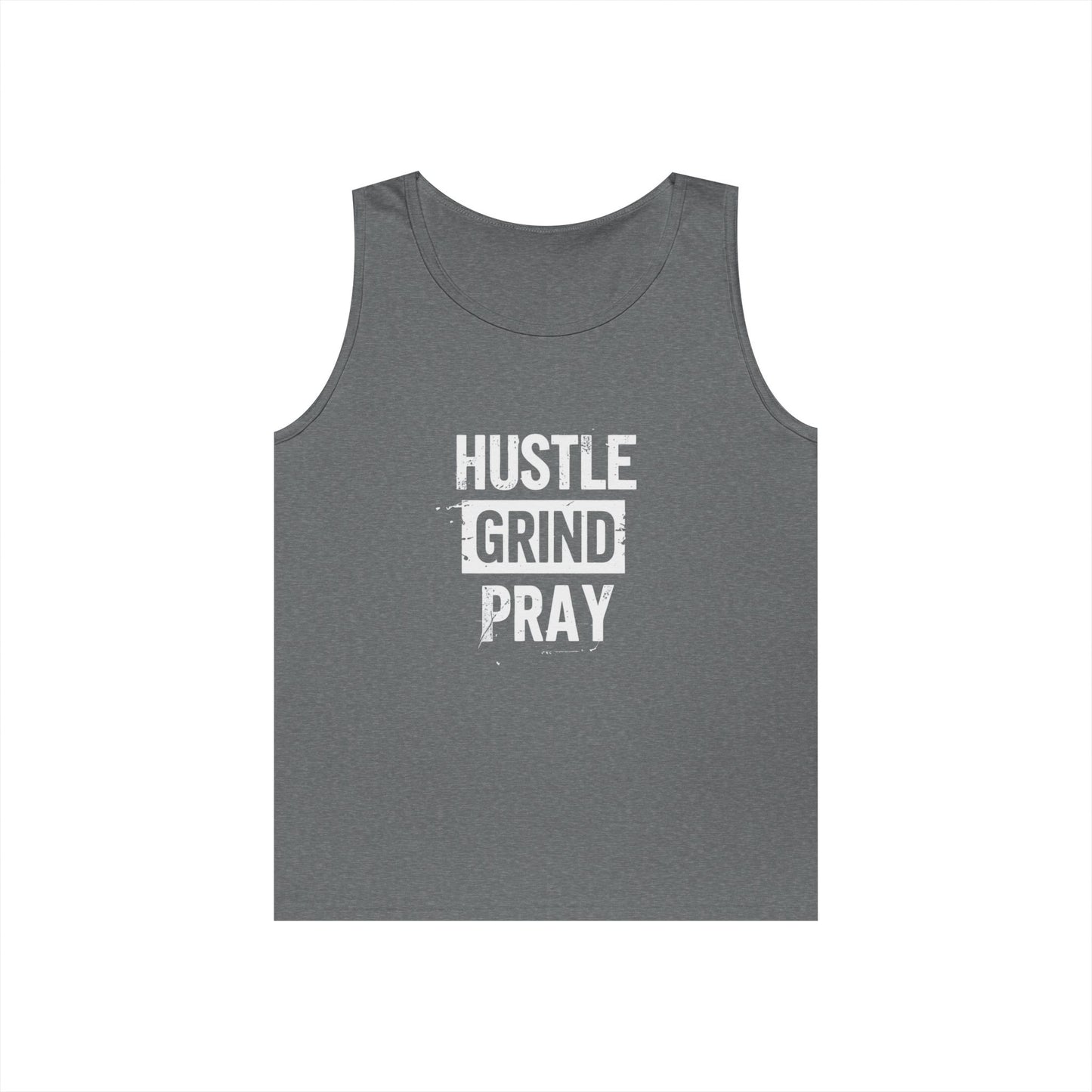 Hustle Grind Pray Tank Top - Unisex Heavy Cotton Workout Shirt