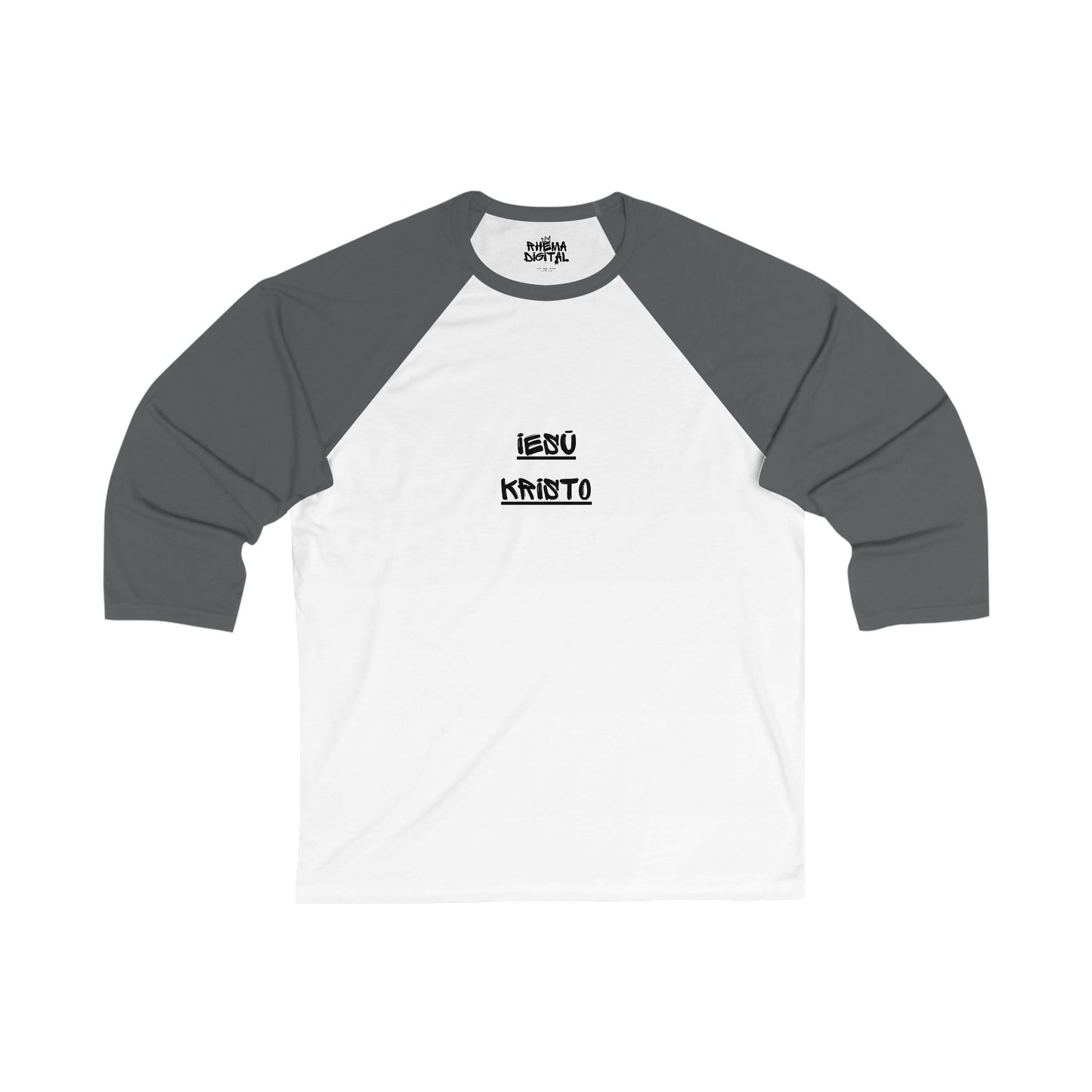 'Iesu Kristo' Poly Design 3/4 Sleeve Baseball Tee Unisex