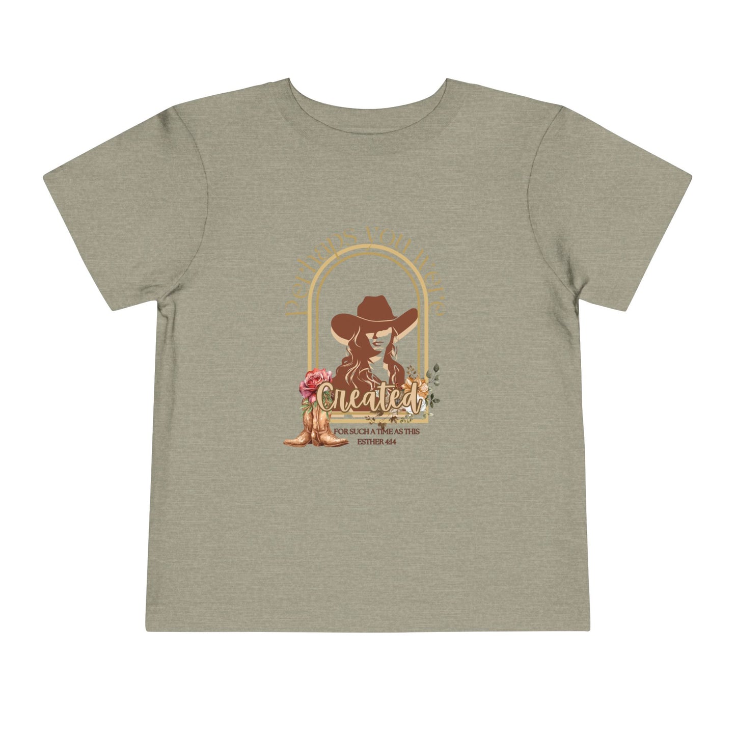 'Esther's Arise' - Toddler Short Sleeve Tee - 'Created for Such a Time as This' Vintage Cowgirl Design