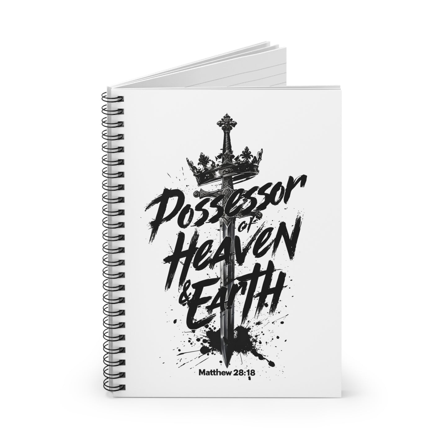 Possessor of Heaven & Earth, Matthew 28:18 - spiral notebook