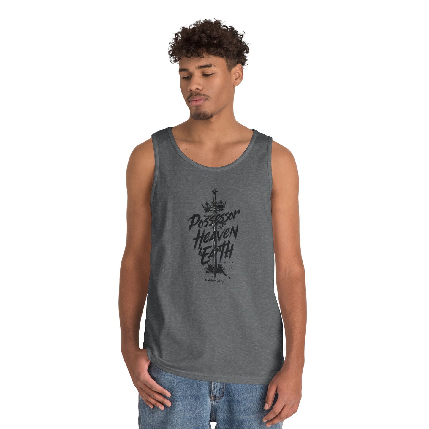 'Possessor of Heaven & Earth' - Men's Heavy Cotton Tank Top