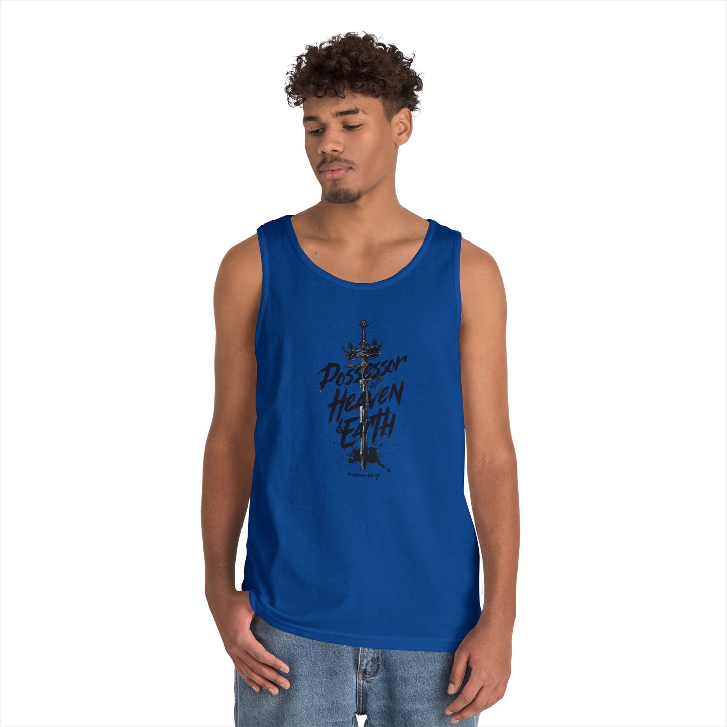'Possessor of Heaven & Earth' - Men's Heavy Cotton Tank Top