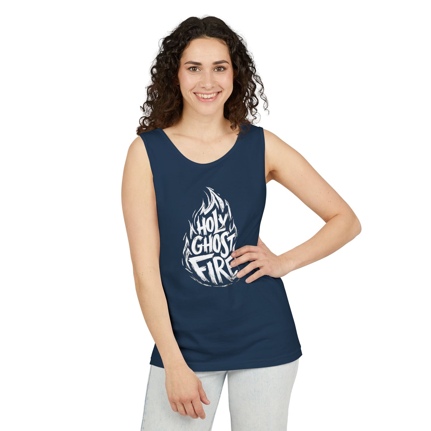 Holy Ghost Fire Unisex Garment-Dyed Tank Top - Spiritual Vibe