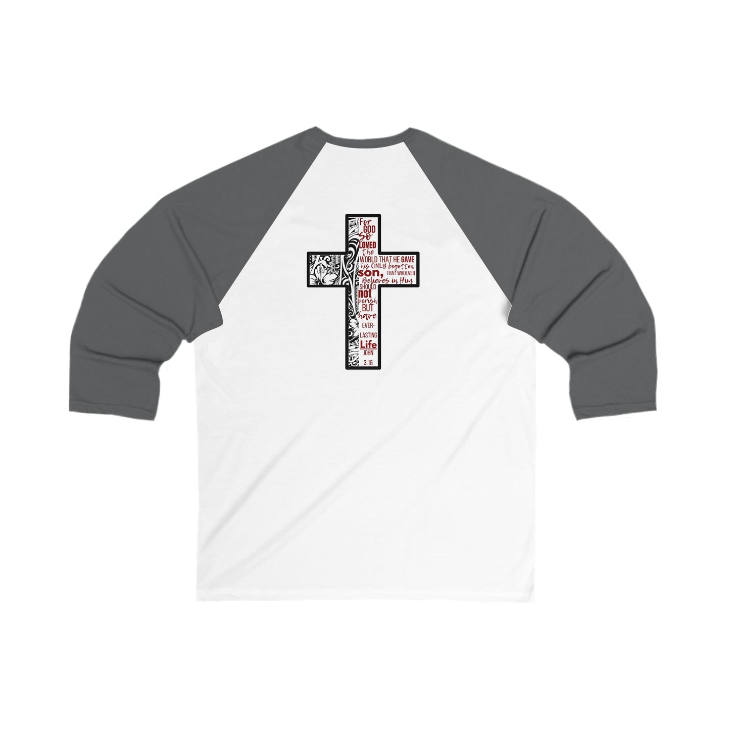 'Iesu Kristo' Poly Design 3/4 Sleeve Baseball Tee Unisex