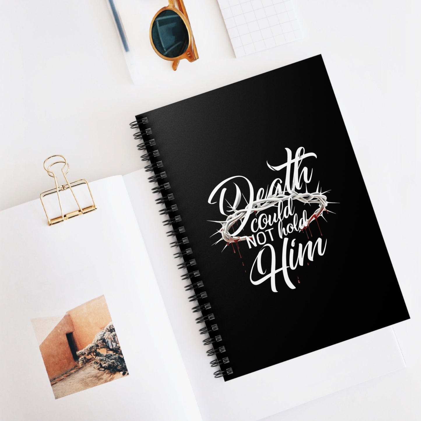 Death Could Not Hold Him - spiral notebook