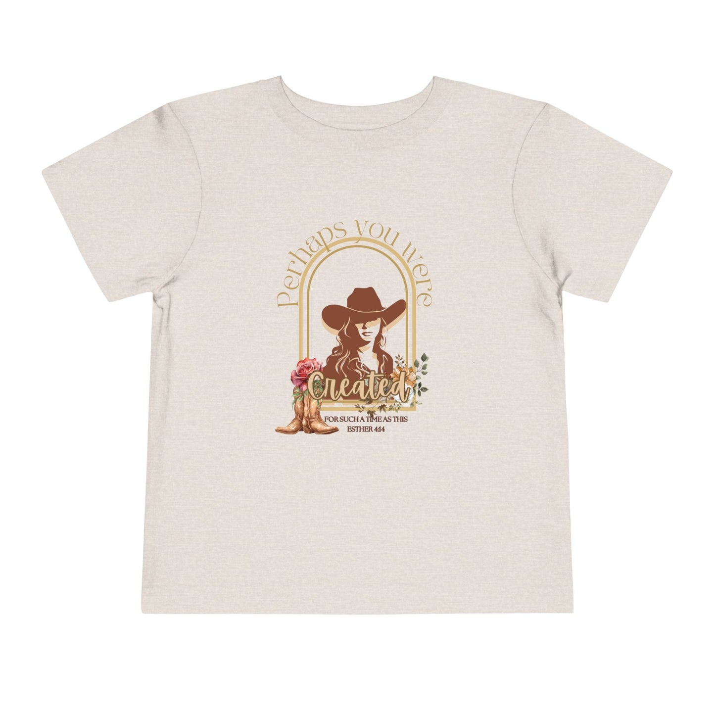 'Esther's Arise' - Toddler Short Sleeve Tee - 'Created for Such a Time as This' Vintage Cowgirl Design