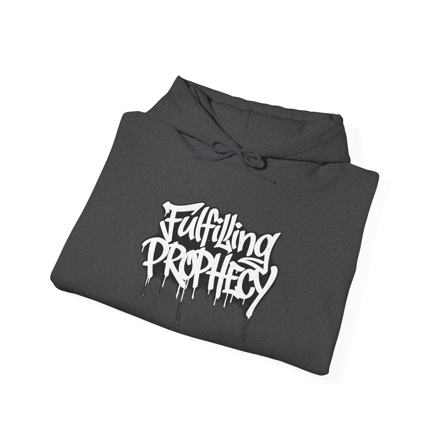 Fulfilling Prophecy Hoodie — Graffiti Scripture Hebrews 10:7 Pullover