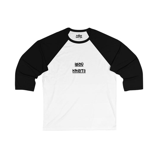 'Iesu Kristo' Poly Design  3/4 Sleeve Baseball Tee Unisex