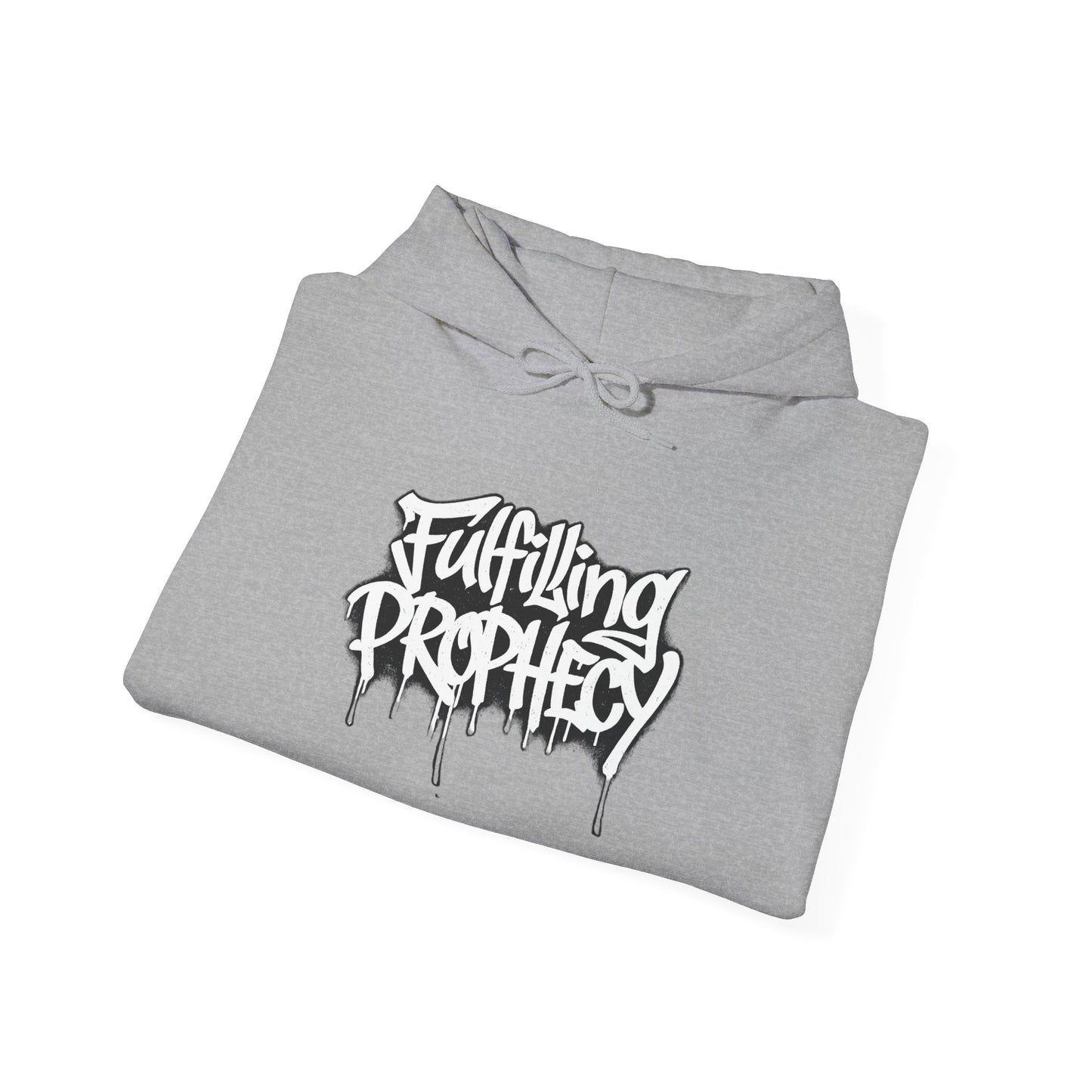 Fulfilling Prophecy Hoodie — Graffiti Scripture Hebrews 10:7 Pullover