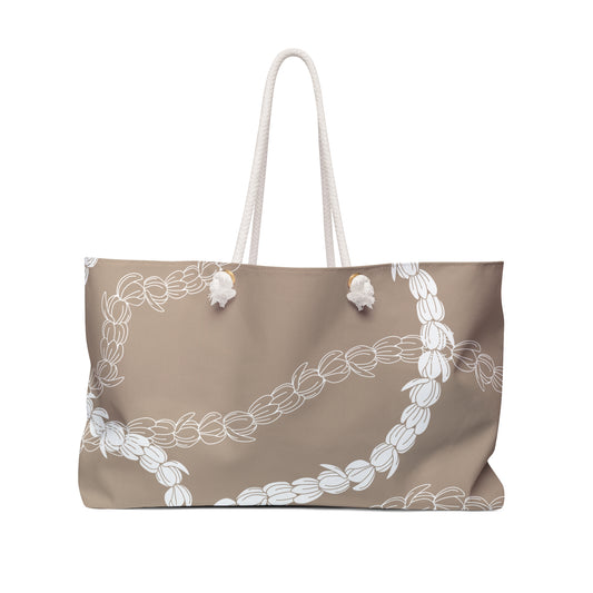 Chic Beige  Pikake Lei Design - weekender bag