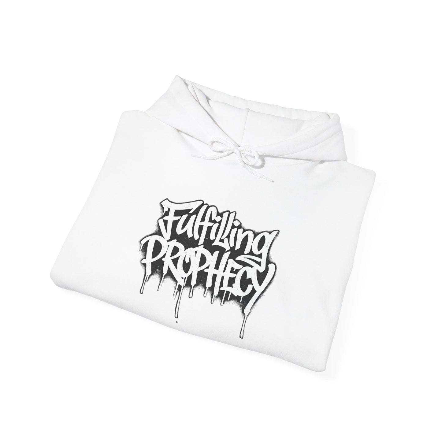 Fulfilling Prophecy Hoodie — Graffiti Scripture Hebrews 10:7 Pullover