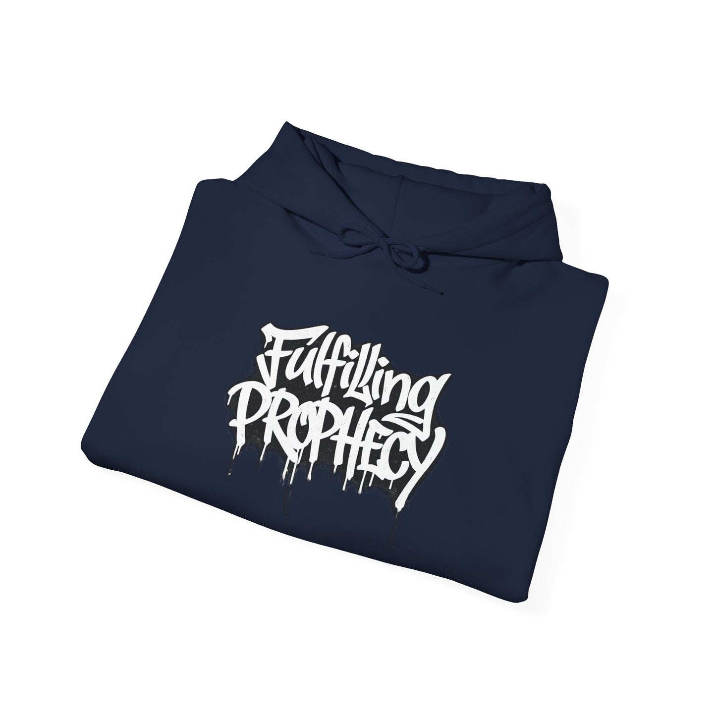 Fulfilling Prophecy Hoodie — Graffiti Scripture Hebrews 10:7 Pullover