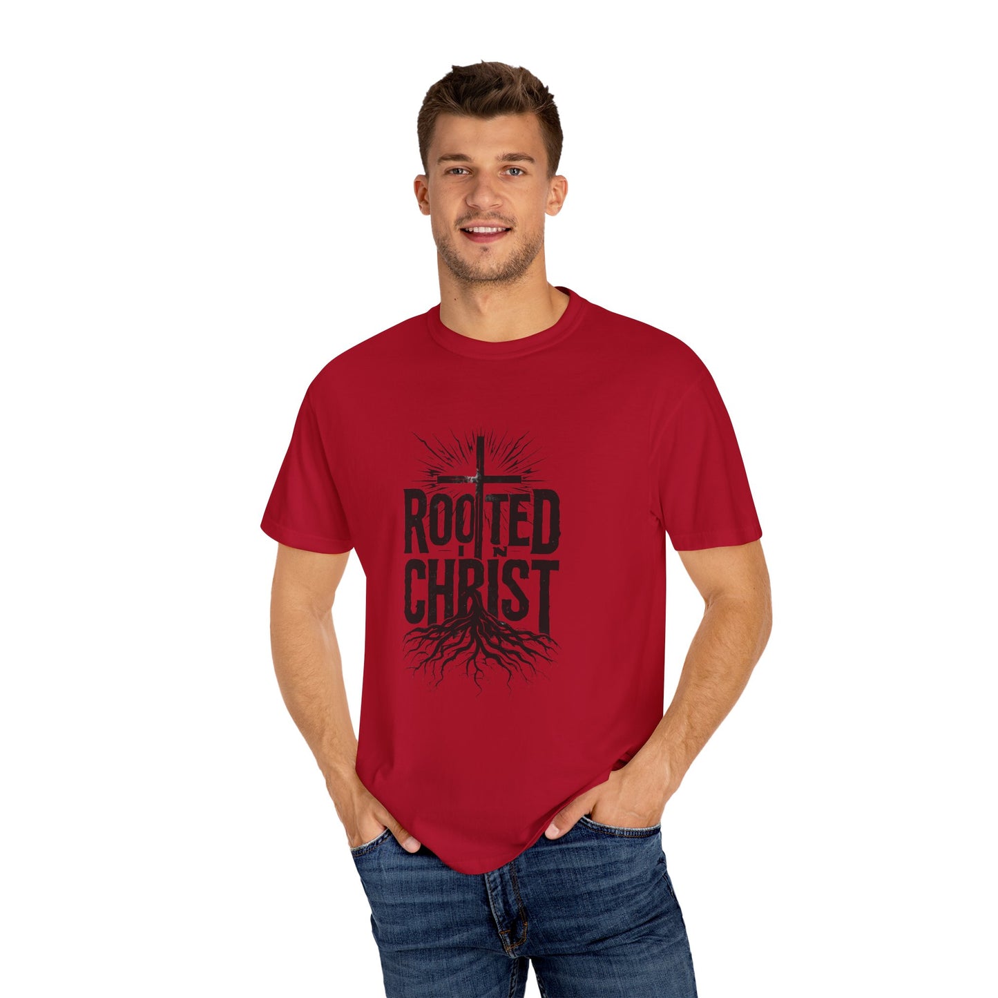'Rooted Christ' - Unisex Garment-Dyed T-Shirt