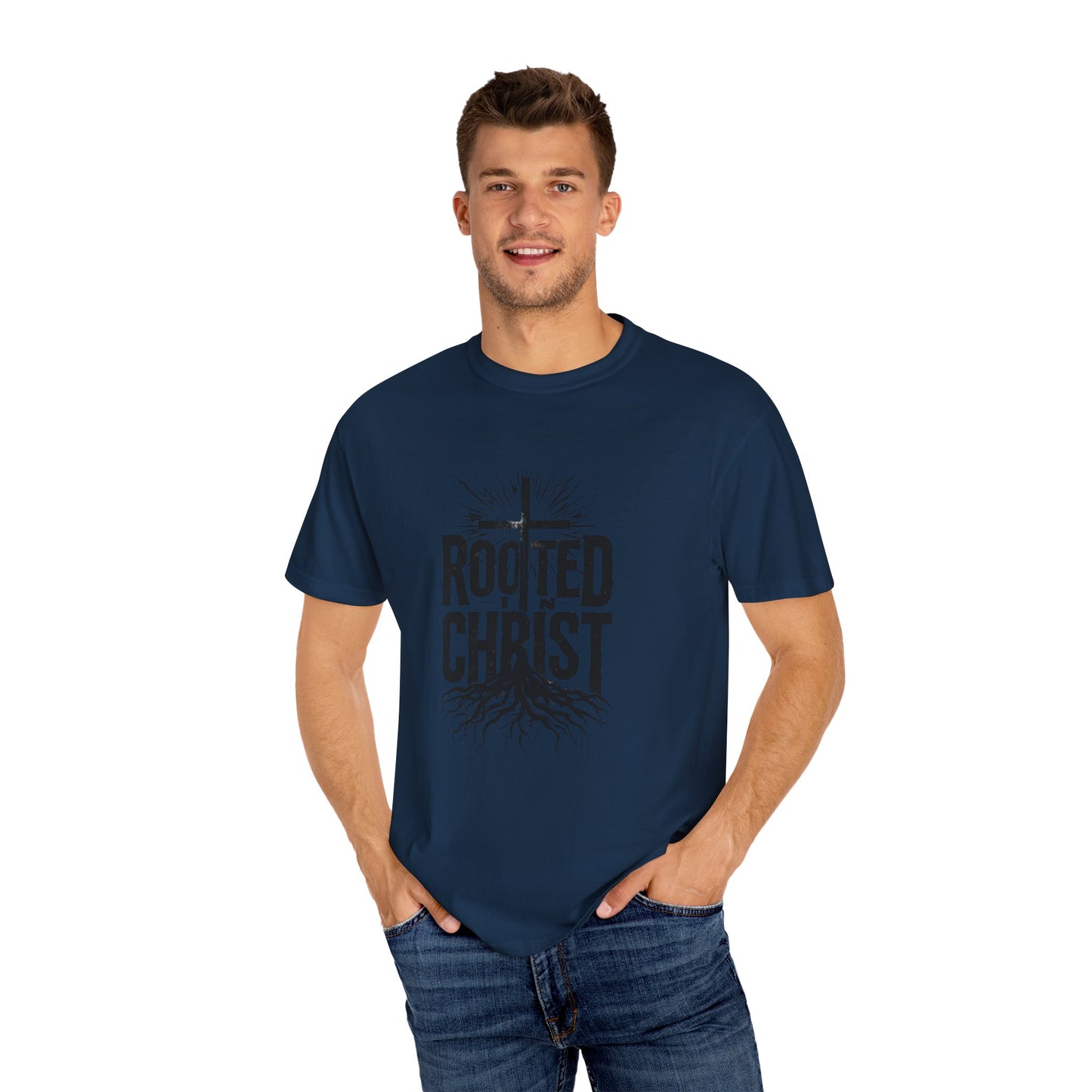 'Rooted Christ' - Unisex Garment-Dyed T-Shirt