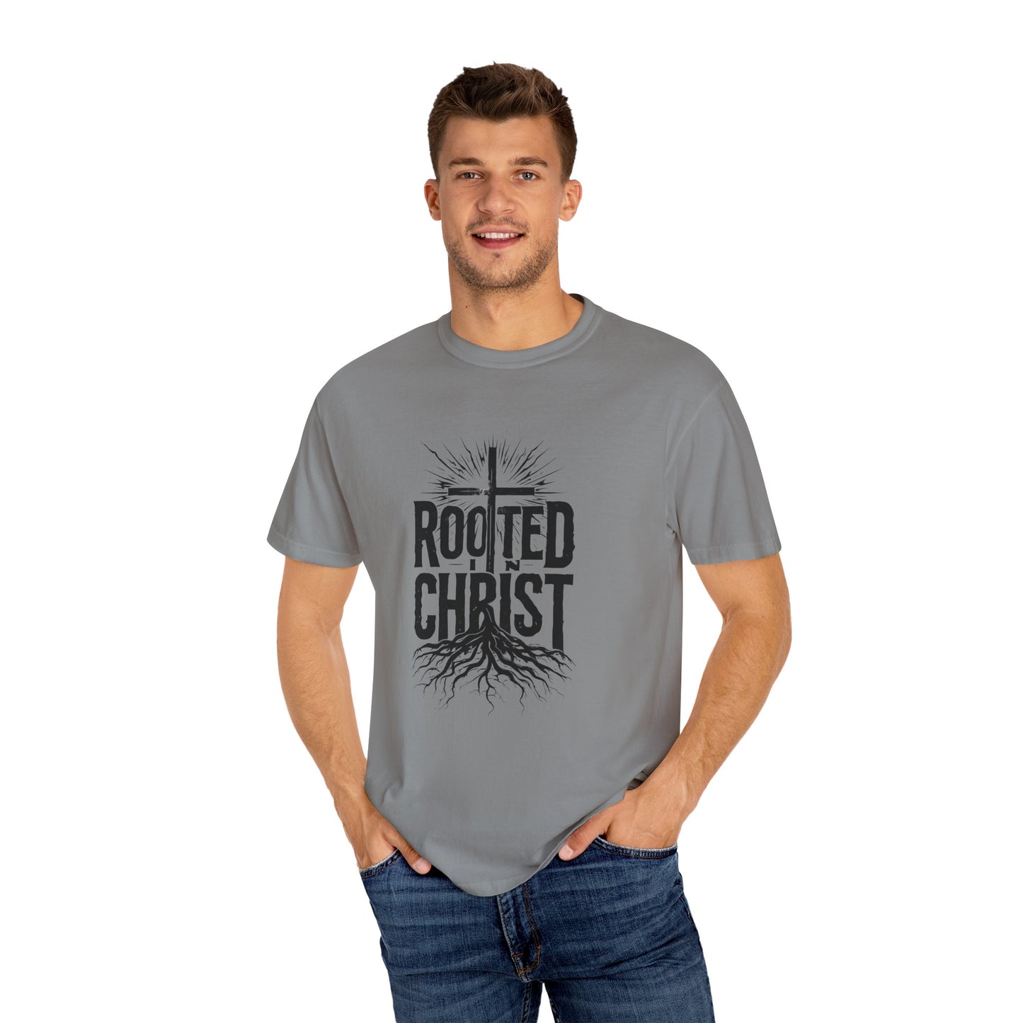 'Rooted Christ' - Unisex Garment-Dyed T-Shirt