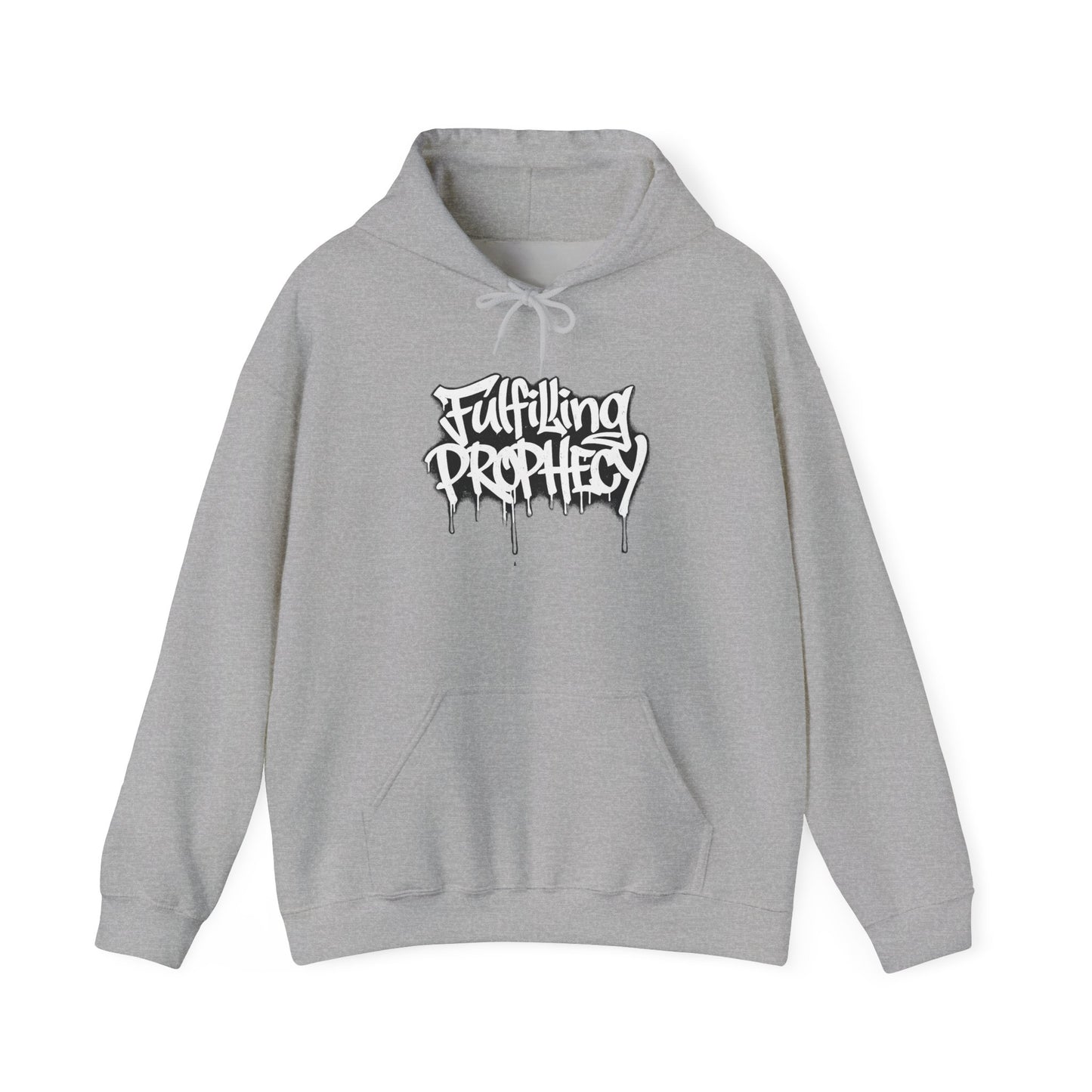 Fulfilling Prophecy Hoodie — Graffiti Scripture Hebrews 10:7 Pullover