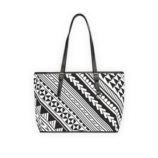 Polynesian Tribal Pattern PU Leather Shoulder Bag tote