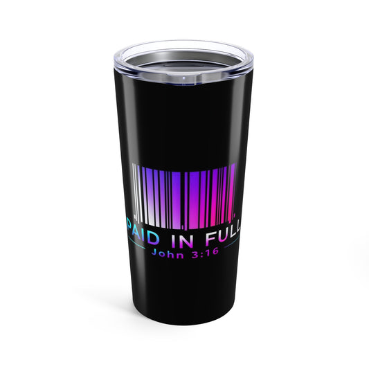 Paid in full 'John 3:16' 20oz Insulated Tumbler Barcode design
