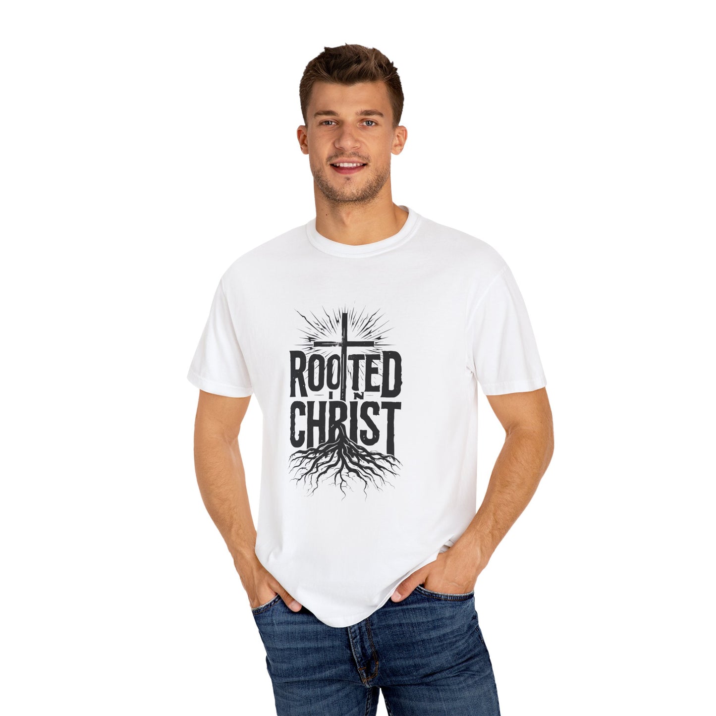'Rooted Christ' - Unisex Garment-Dyed T-Shirt